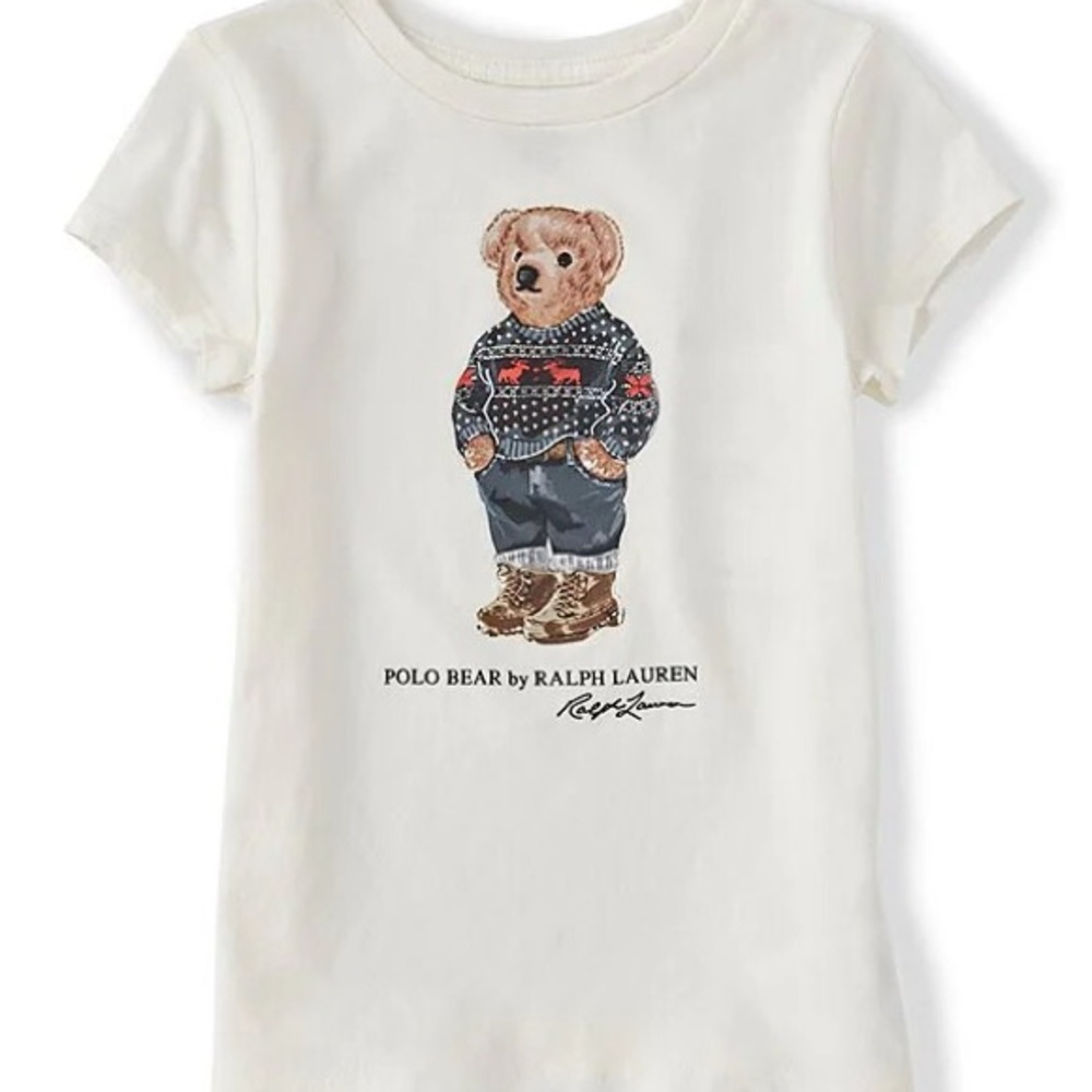 Ralph Lauren Kids White Polo Bear T-Shirt Sz 5 years old